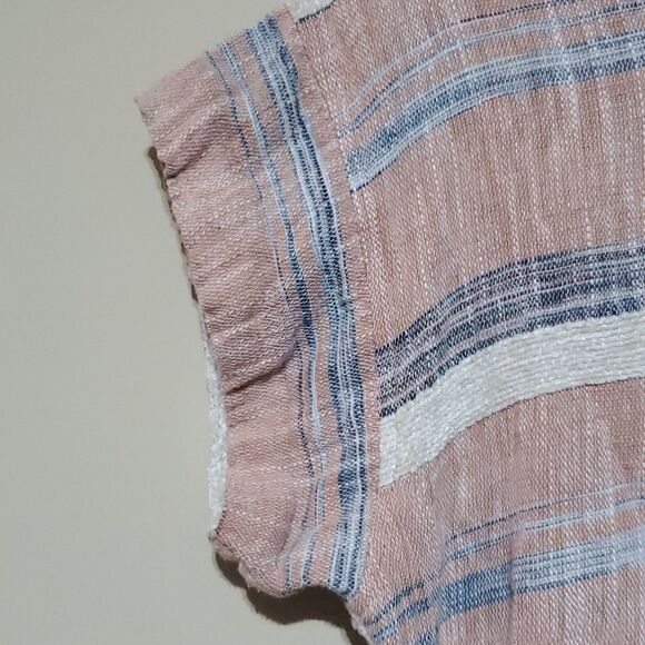 FATE Striped Raw Hem Top - Size Small - Picture 4 of 8